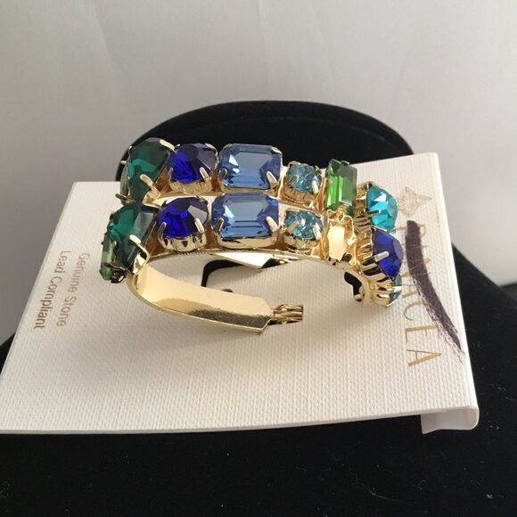 Panacea Crystal Lined Oblong Earrings (G1) - Picture 2 of 6